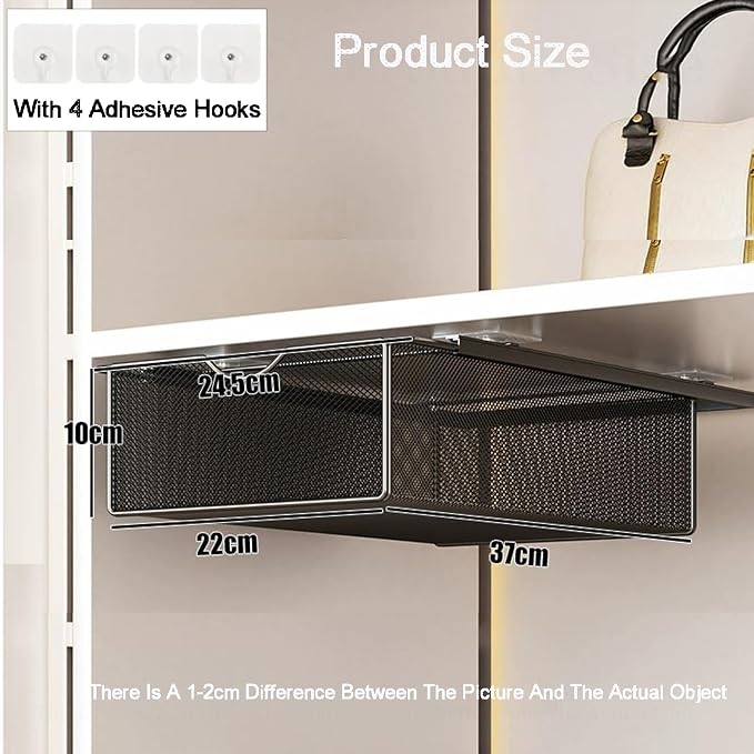 Pull Out Drawer Organizer Containers Storage Bin,Compact Hanging Pullout Drawer Basket,Stackable Shelf Baskets Organizer(Style 3)
