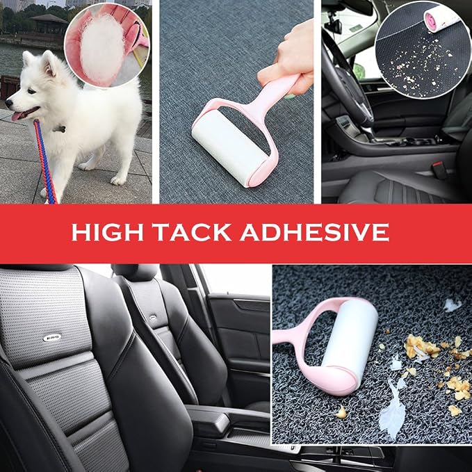 Lint Roller, Pet Hair Roller, 4 Refills Hair Remover Kit,Lint Brush | Super Sticky Adhesive, for Car Seats, Dust, Lint, Dogs, Cats, Easy to Use, for Home and Auto（240 Sheets）