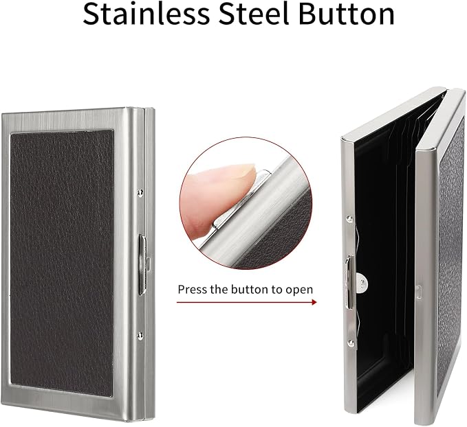 Credit Card Holder Wallet for Women Men Stainless Steel Metal Card Case RFID Blocking Business Card Protector Case with 6 Slots