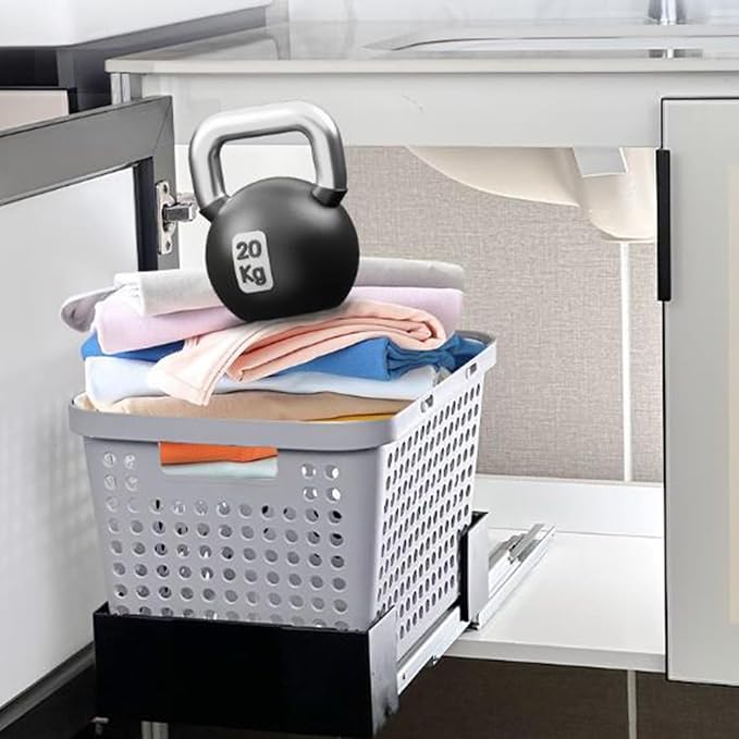 Closet Pull-Out Baskets,Removable Storage Basket,Clothing Pull Out Basket,for Pantry/Laundry/Bathroom/Mudroom(Color1)