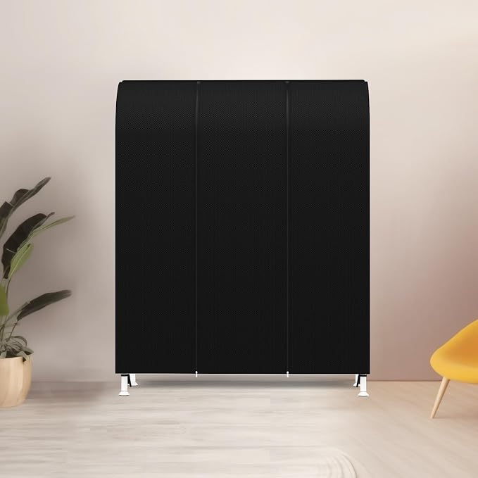 Zilink Garment Rack Cover Garment Bags Protector Wardrobe Cover 50in, Black | Dustproof, Breathable, 2 Durable Zippers, Clothes Rack Cover for Garment Rack (Rack Not Included)