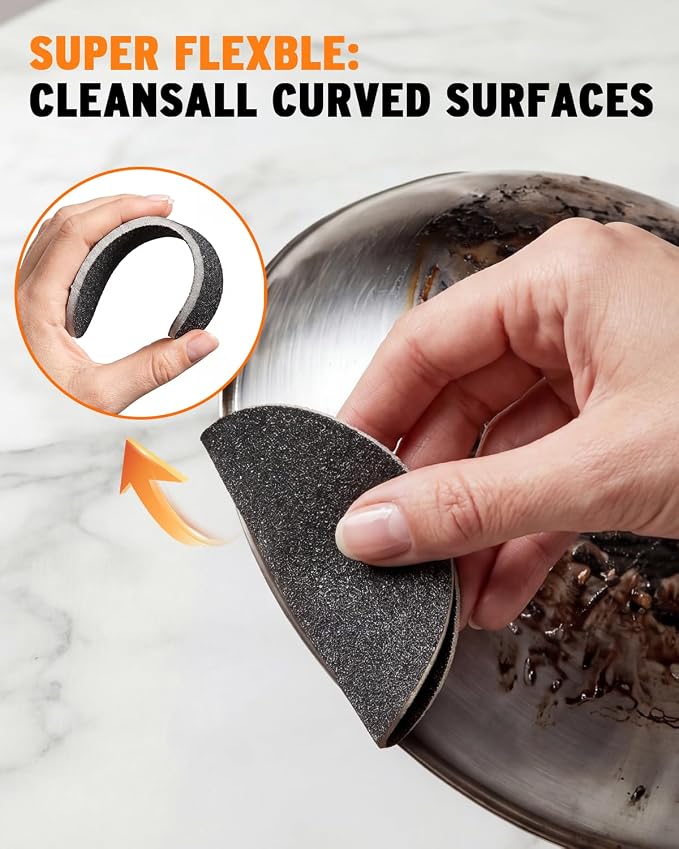 12 Pack Stainless Steel Sponge Suitable for Stainless Steel Surfaces Zero Chemicals Emery Sponges & Long-Lasting for Heavy Duty Burnt-On Stain Removal