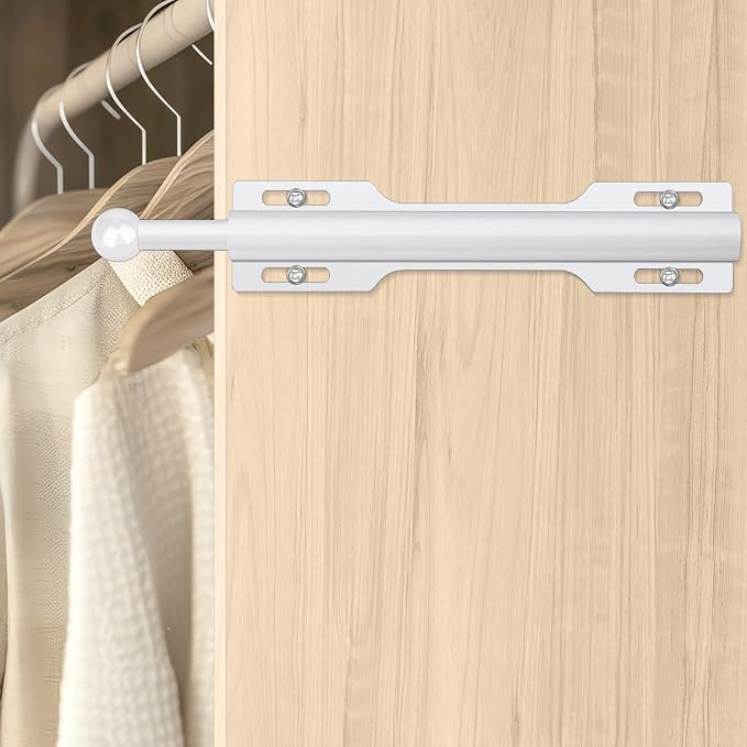 12" Valet Rod for Closet Pull Out (1 Pack, White)