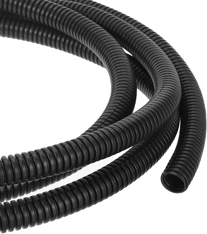 DMiotech 10ft Wire Loom Split Tubing 3/8 Inch, Cord Protectors from Pet Flexible Conduit Cable Management for Office, Home, Garden, Black