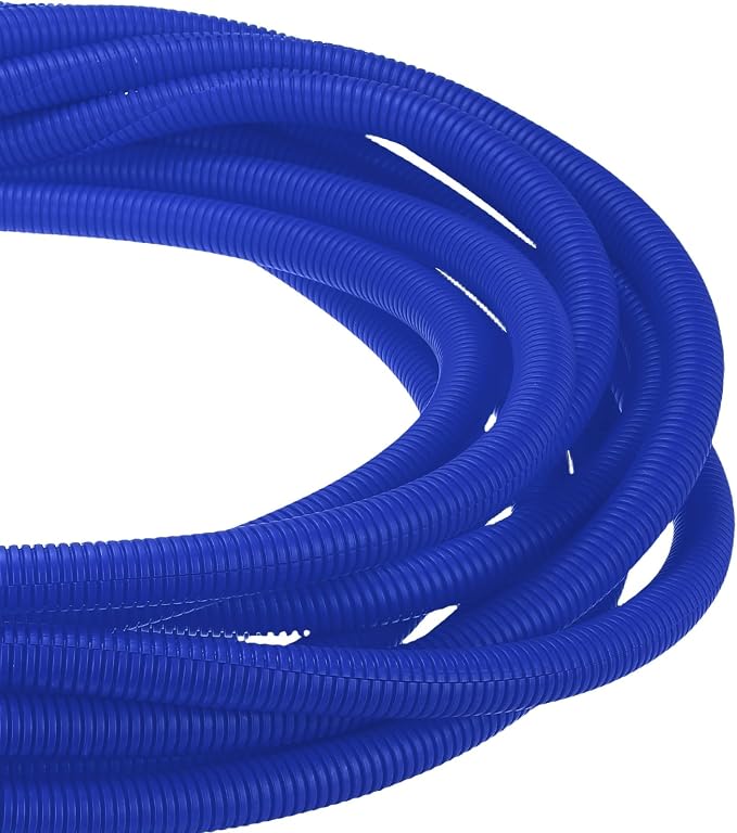 DMiotech 20ft Wire Loom Split Tubing 3/4 Inch(19.1mm) ID, Cord Protectors from Pet Flexible Conduit Cable Management for Office Home Garden, Blue