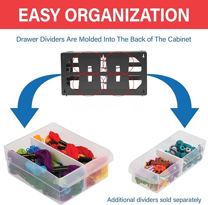 Akro-Mils 26-Drawer Plastic Drawer Storage Cabinet for Garage Organization, Bead Organizer, Building Bricks Storage, Teacher Toolbox, Makeup Organizer, 20" W x 6" D x 10" H, 10126 Yellow
