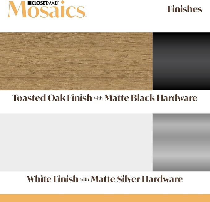 ClosetMaid Mosaics Storage Organizer Kit Includes; (1) 3-Shelf Unit, (1) 4-Drawer Unit, and (2) Shelf & Rod Units, White