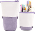 Telescopic Pencil Bag Pen Holder Stationery Case, PU Corduroy Stand-up Retractable Transformer Bag Colorful Organizer, Great for Christmas Holiday
