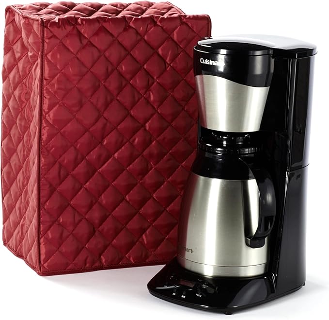 Covermates Keepsakes Coffee Maker Cover – Quilted Appliance Protector for Espresso Makers – Dust & Stain Resistant, Washable Slip‑On Design for Countertop Storage, Red