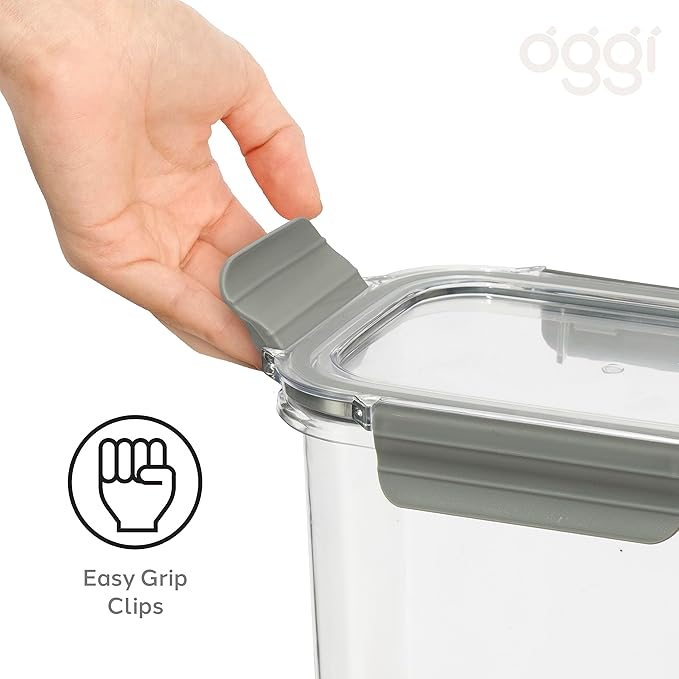 Oggi Clarity Leak-Proof Airtight Food Storage Container - Ultra clear, BPA free, Sealable Container with Lid, Ideal for kitchen storage, Kitchen Organization, Perfect Meal Prep Containers. 86oz/2.5lt