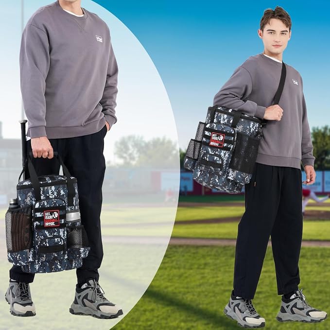 Baseball Bucket Bag 6 Gallon Multi Pockets Softball Coaching Equipment Bag | tactical Baseball Bucket Cover Organizer with padded Seat for Balls, Bat, Gloves, Scoreboards