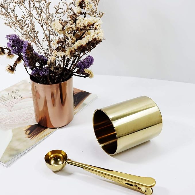 MultiBey Gold Pencil Holder Cup, Luxury Pen Holder Metal Organizer | Small Gold Vase Pen Holder Cup Desk Accessory for Office Home