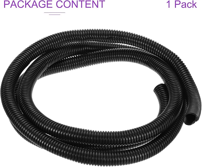 DMiotech 10ft Wire Loom Split Tubing 1 Inch(25.5 Mm) ID, Cord Protectors from Pet Flexible Conduit Cable Management for Office, Home, Garden, Black