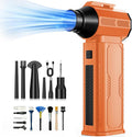 Compressed Air Duster, 130,000RPM Ultra-Powerful Electric Air Duster | 8000mAh Rechargeable Battery Cordless Blower, 4-Gear Adjustable Air Blower for Keyboard, Computer, Car - Orange