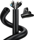 Wire Loom 1 inch 13ft, Split Loom, Outdoor Cord Protector | Flexible Wire Conduit Automotive, Wire Protector Tubing, Black