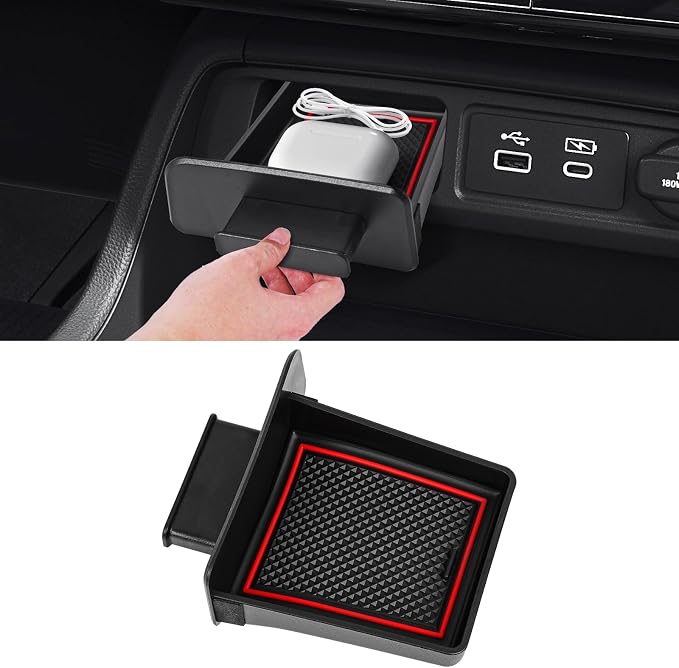 Drawer Storage Box Compatible with Honda Pilot 2023-2025 & Passport 2026 - ABS Center Console Organizer Storage Insert with Anti-Slip Silicone Pad (Not Fit 2017-2026 Ridgeline)