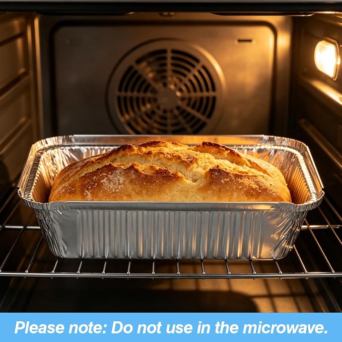 MOACOCK 50 Pack Aluminum Pans with Lids(8.5"×6"), 2.25lb Foil Pans with Board Lids, Disposable Take Out Food Containers, Foil Pans for Meal Prep Freezer Cooking Baking