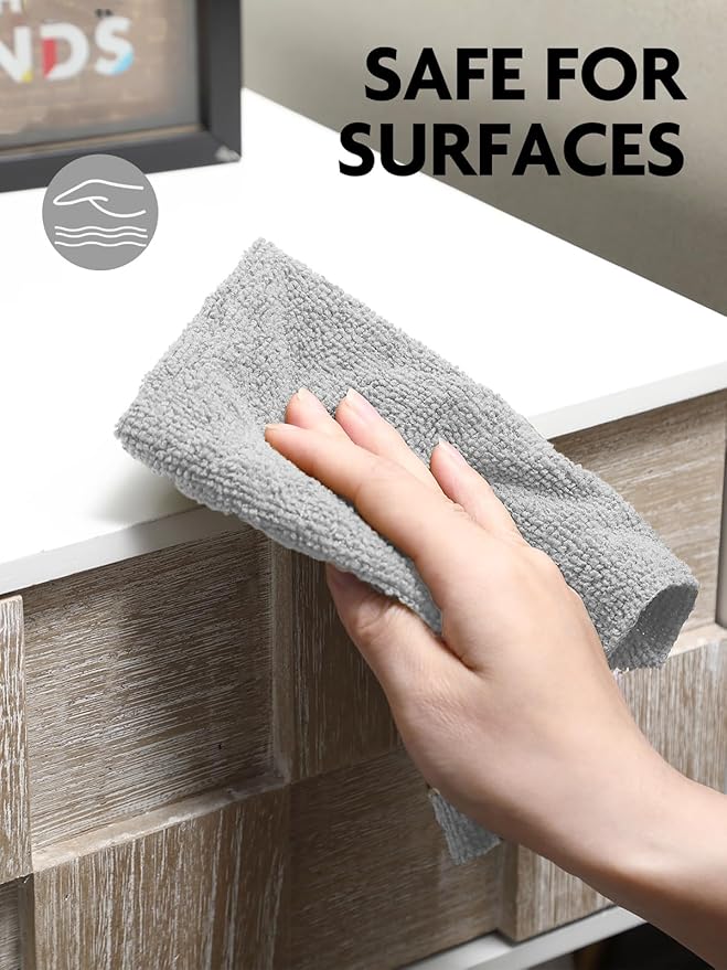 Fantasticlean Microfiber Cleaning Cloth Roll -150 Pack, Tear Away Microfiber Towels, 12" x 12", Reusable, Washable, Ultra Absorbent Dishcloth for All-Around Cleaning Supplies (Pink & Grey)