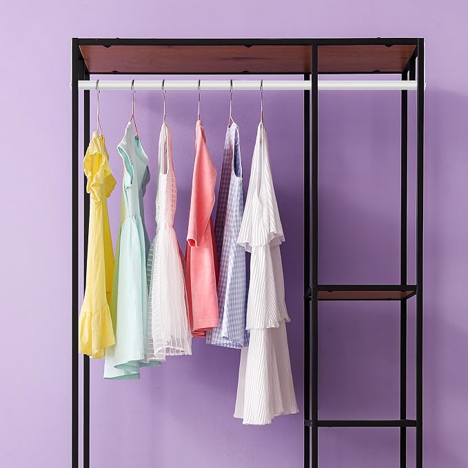Threehoney 2 Pack Wire Shelving Garment Hanger Bar Wire Shelving Accessories Industrial Closet Clothes Rods for Home Retail Store(White,36 Inch)