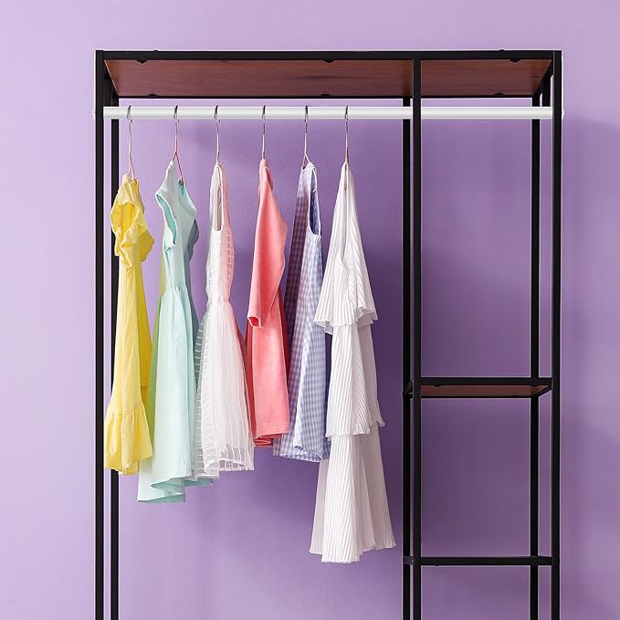 Threehoney 2 Pack Wire Shelving Garment Hanger Bar Wire Shelving Accessories Industrial Closet Clothes Rods for Home Retail Store(White,48 Inch)