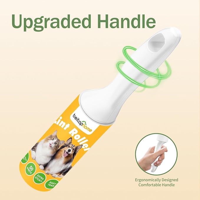 Mini Lint Roller 2 Pack for Pet Hair, 100 Sheets Total | Travel-Size Rollers for Purse, Car, Office, Luggage & Home