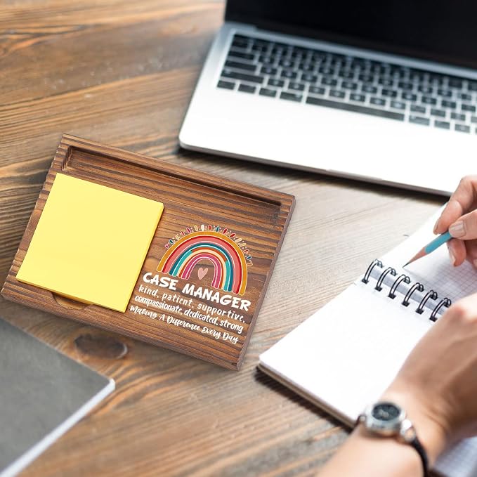 Case Manager Gift Sticky Note Holder Appreciation Thank You Gift Wooden Desk Accessory Case Manager Appreciation Week Team TZP175