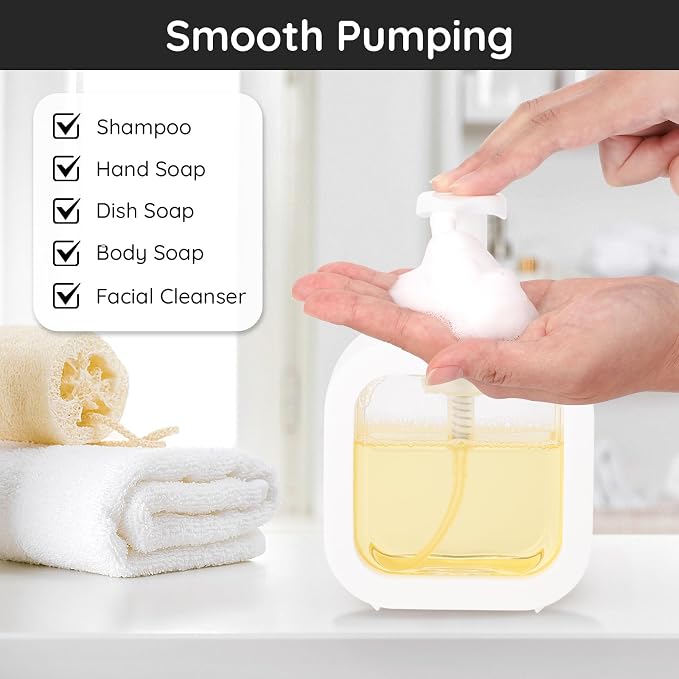 Segbeauty 3pcs White Foam Hand Soap Dispener Pump Replacement, Foam Dispenser Pump for Kitchen Hand Soap Dispensing Bottle, Bathroom Foaming Pumps Head, 40 Thread Size Foaming Bottle Lid Reusable