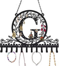 Personalized Wall Mounted Metal Initial Letter G Earring Holder Jewelry Organizer for Earrings and Necklaces Space Saving Wall Display with Hooks Jewelry Storage Bedroom Vanity Gift for Women