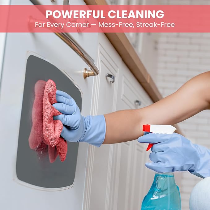 SIFANGKE Microfiber Cleaning Cloth, 12 Pack Pink Cleaning Rags for Housekeeping, Reusable Microfiber Towels for Car, Kitchen, Bathroom and Household Cleaning Supplies, 11.8"X11.8"