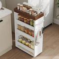 Slim Storage Cart, 4-Tier Rolling Utility Cart with Handle | Slide Out Organizer Trolley, Space Saving Narrow Shelf for Kitchen, Bathroom, Laundry Small Corners