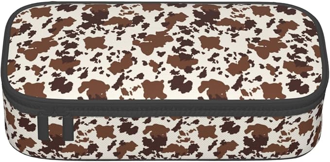Cow Print Large Pencil Case for Girls Boys, Pencil Pouch Pen Bag Kids Teen | Big Capacity with Flip Top Zipper Stationery Organizer Storage Back to School Supplies for School Office College Student