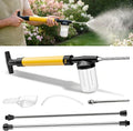 Adjustable Powder Duster with 4 FT Extension Pole, Manual Pump Sprayer for Diatomaceous Earth and Fine Garden Powder, Handheld Dispenser Tool for Home and Yard Maintenance (Yellow)
