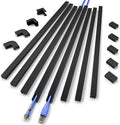 Cord Hider Wall for One Cord 136in, ZhiYo Cord Covers for Wires on Wall, Easy Install Cable Cover Wall, Black Cable Raceway Hide Cords, Cable Hider Cord Management Wall, 8X L17in, W0.6in H0.4in