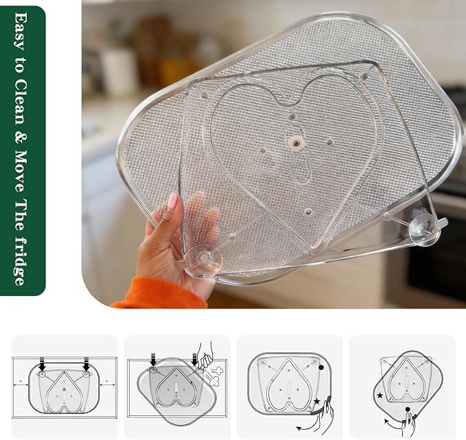 2-Pack Fridge Organizers and Storage,360° Refrigerator Lazy Susan for Fruits/Spices, Pantry Lazy Susan Kitchen Rotating Tray