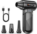 X213 Compressed Air Duster, 130000RPM, 3-Speed Adjustable, Electric | Mini Air Blower, Rechargeable, 4 Nozzles, Cordless, 0.5lb Portable, for Computer, Keyboard, House, Outdoor and Car
