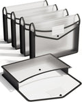 ThinkTex Plastic Expanding File Folder, Transparent envelopes with Snap Closure, No Dividers, Large Capacity, Fit Letter/A4 Size - 5 Packs | No Dividers, Large Capacity, Fits Letter/A4 Size, for Home, Office, School, Tax, Bill Organization- 5 Packs