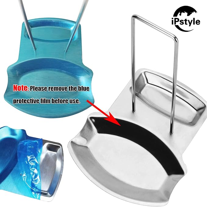 Pan Lid Holder Progressive Lid and Spoon Rest Shelf 304 Stainless Steel Pan Lid Organizer Kitchen Decor Tool | iPstyle 304 Stainless Steel Pan Lid Holder Spoon Rest Organizer Kitchen Tool