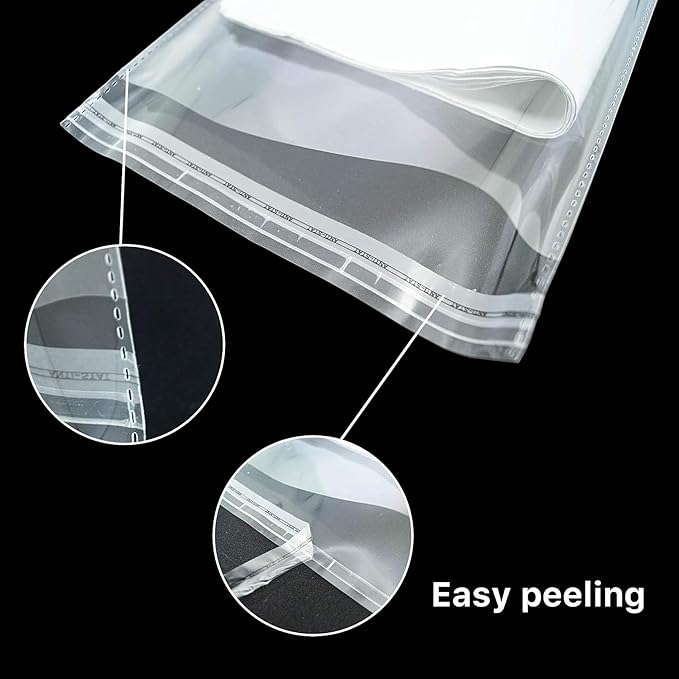 The Elixir Packaging 400 Count 9 x 12 Clear Poly Bag with Suffocation Warning Reclesable Transparent Plastic Tote Backpack Mailer Bag, Food Grade Material, 1.5 Mil Thickness
