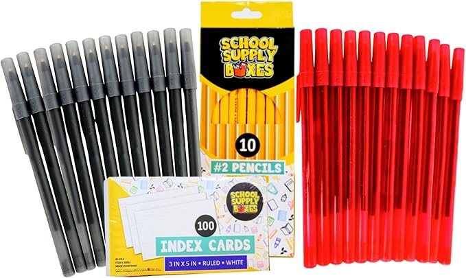 Elementary School Writing Bundle | Pallet (112 Boxes) - 51 Pieces per Box Back to School Essentials | Includes Composition Books, Loose Leaf Paper, Index Cards, 12 ct. Pens & More