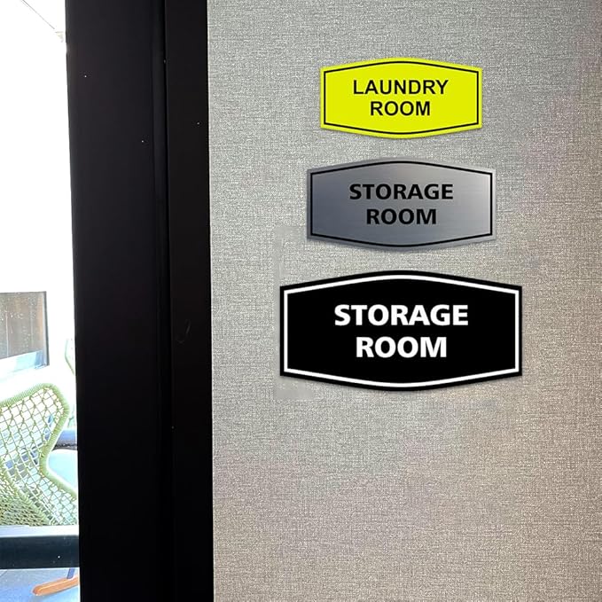 Signs ByLITA Fancy Storage Room Sign (Light Grey/Burgundy) - Large 5 Pack