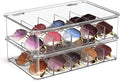 Sunglasses Organizer, Acrylic Clear Plastic Stackable Sunglasses Case with 5 Compartments,Glasses Organizer