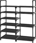 6-Tier Shoe Rack Large Capacity,Durable Shoe Organizer Storage for 20-26 Pairs of Shoes and Boots,Heavy Duty Free Standing Shoe Stand for Closet,Entryway and Garage (Black)