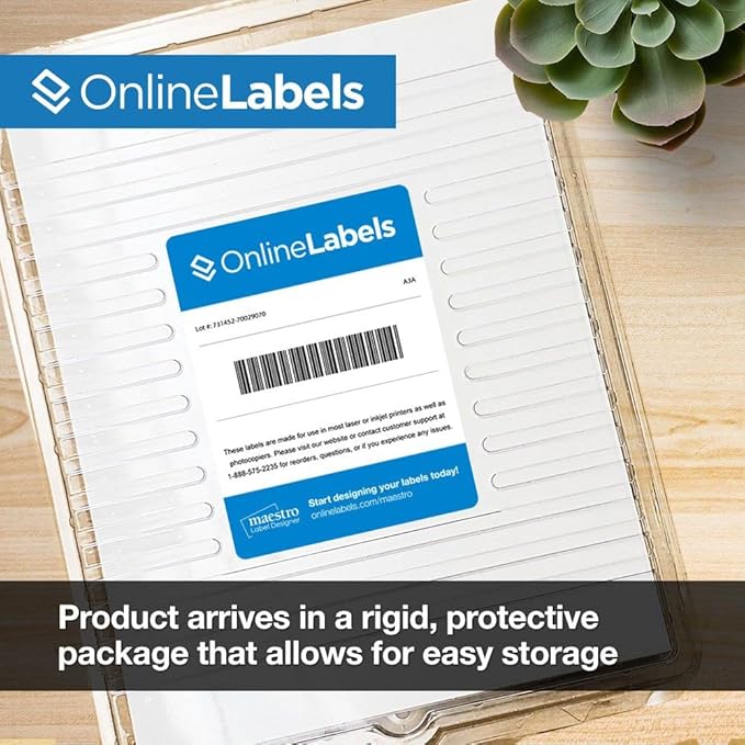 Removable Full Sheet Labels - 8.5 x 11-1000 Sheets - Inkjet/Laser Printers - Vertical Back Slit for Easy Peeling - Online Labels