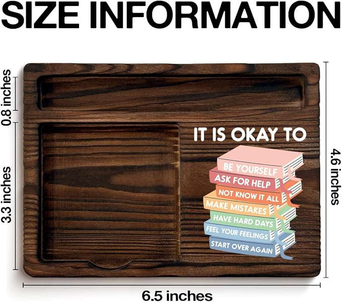 Inspirational Gifts It's Okay to Be Yourself Sticky Note Holder Motivational Self-Stick Note Pad Holders Home School Counselor Therapy Office Classroom Decor