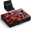 Spider Web Metal Wallet Credit Card Protector Case Equipped RFID Blocking | with Pop-Up Button Slim Business Cards Holder Aluminum Cards Case Exclusive Spider Web Gifts for Women Men