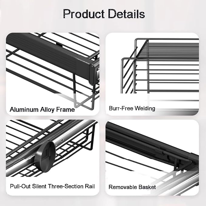 Adjustable Width Pull-Out Clothing Storage Basket,Pull Out Drawer Organizer Containers Storage Bin,for Home Office Bedroom Laundry Room(Color2,456x(470-520) x272mm)