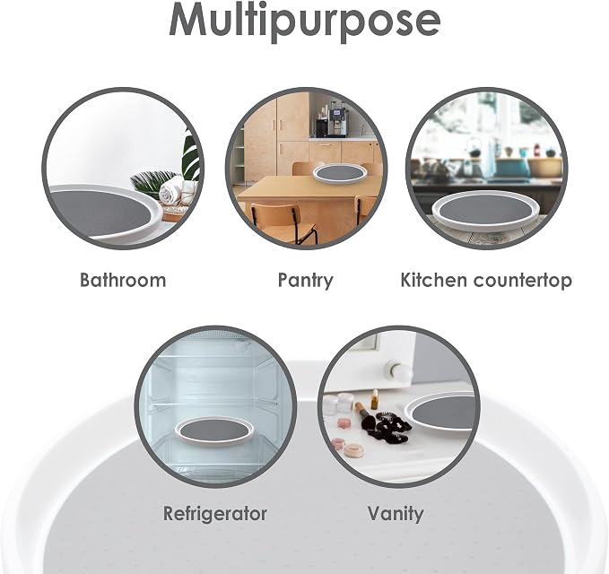 Gadgetime USA 3 Pack Lazy Susan Organizer Turntable (10 inches) - Rotating Spice Rack for Kitchen Cabinet Pantry Fridge Bathroom Vanity Countertop & Under Sink Organization - Non-Skid