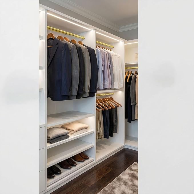 Outwater 48 Inch Satin Brass Aluminum Oval Closet Rod Kit, 1-3/16 Inch x 19/32 Inch Profile, Includes Matching Screw Mount Supports and Mounting Screws, Pack of 10