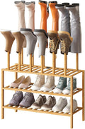 kiplant Tall Boot Rack Organizer - Bamboo Wood Boot Rack Shoe Rack for Entryway & Closet, Holds 6 Pair Tall Boots
