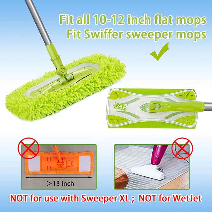 Unoutur Reusable Dry Sweeping Cloths Microfiber Wet Mop Pads Compatible with Swiffer Sweeper Mop Replacement Sweeping Mopping pad Refills for Hardwood Surface Floor Cleaning (6PCS)